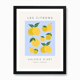 Les Citrons | 03 - Lemon Yellow And Blue Art Print
