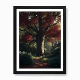 Red Oak Forest With Towering Trees Art Print