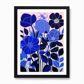 Blue Flower Illustration Veronica 2 Art Print