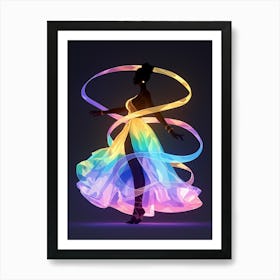 Rainbow Hula Hoop Dancer Art Print