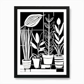 Lion cut inspired Black and white Garden plants & flowers art, Gardening art, 232 Art Print