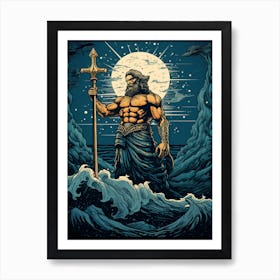  An Illustration Of The Greek God Poseidon 6 Art Print
