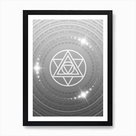 Geometric Glyph in White and Silver with Sparkle Array n.0006 Art Print