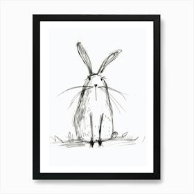 B&W Arctic Hare Art Print