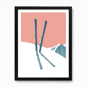 Skis in snow Art Print