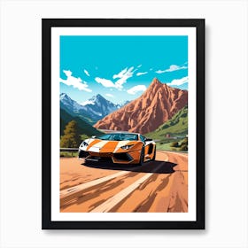 A Lamborghini Aventador In The The Great Alpine Road Australia 4 Art Print
