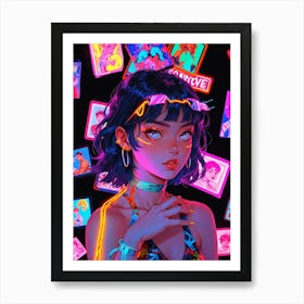 Neon Girl 4 Art Print