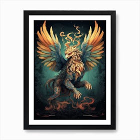 Mythology Griffin Digital Illustration 2 Art Print