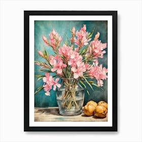 Pink Flowers In A Vase 1 Art Print