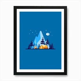 Camping In The Mountains 1 Art Print