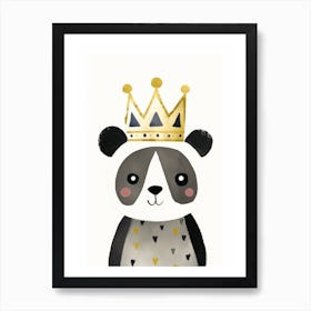 Little Panda 3 Wearing A Crown Art Print