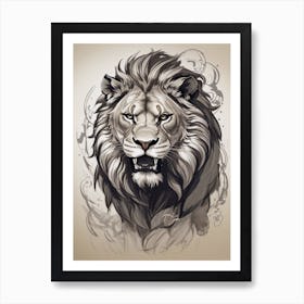 Lion Head 1 Art Print