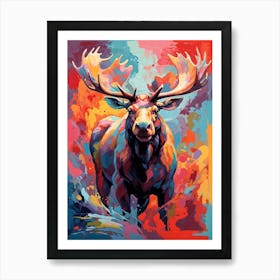 Vivid Moose Art Print