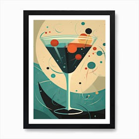 Martini Cocktail Mid Century Modern 3 Art Print