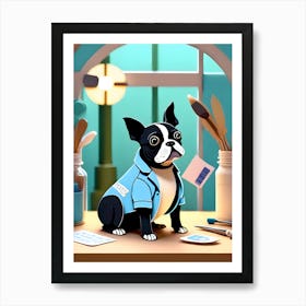Boston Terrier-Reimagined 101 Art Print