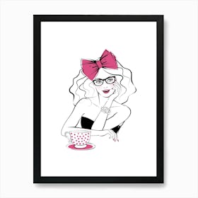 Tea With Bella Art Print