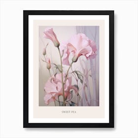 Floral Illustration Sweet Pea 2 Poster Art Print