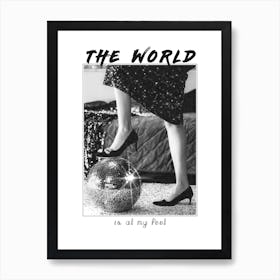 Disco Retro Black And White Quote Art Print