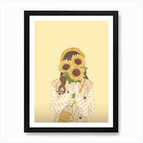 Sunflower Girl Art Print