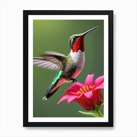 Male Ruby Throated Hummingbird -Reimagined 6 Art Print