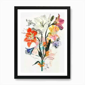 Amaryllis 1 Collage Flower Bouquet Art Print