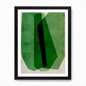 Green And Black Cuts Art Print
