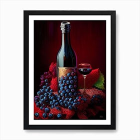 Corvina Wine Pointillism Cocktail Poster Art Print
