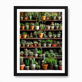 Cactus Shelf plant lover 1 Art Print