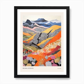 Beinn Dorain Scotland 2 Colourful Mountain Illustration Poster Art Print