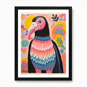 Pink Scandi California Condor 1 Art Print