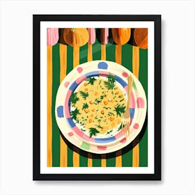 A Plate Of Pumpkins, Autumn Food Illustration Top View 31 Art Print