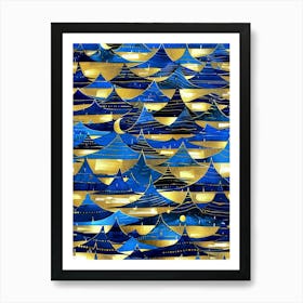 Gold And Blue 3 Art Print