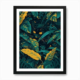 Black Cat In The Jungle 7 Art Print