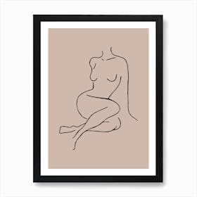 Nude Women Line Art Art Print