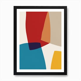 Bold Abstract Red Blue Yellow C1 Art Print