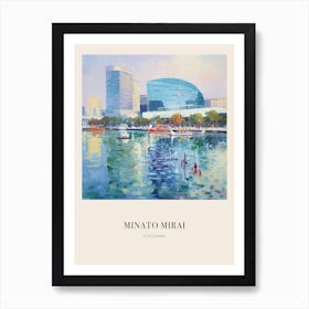 Minato Mirai 21 Yokohama Japan Vintage Cezanne Inspired Poster Art Print