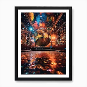 Disco Ball Golden Party 2 Art Print