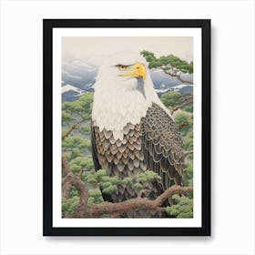 Ohara Koson Inspired Bird Painting Eagle 2 Art Print