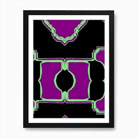 Purple And Green Squares Art Print