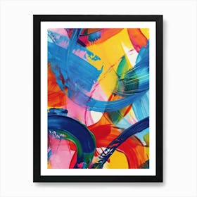 Rainbow Paint Brush Strokes 6 Art Print