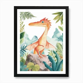 Watercolour Pteranodon Dinosaur 1 Art Print