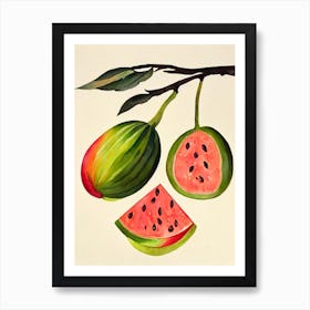 Watermelon Watercolour Fruit Painting Fruit Art Print