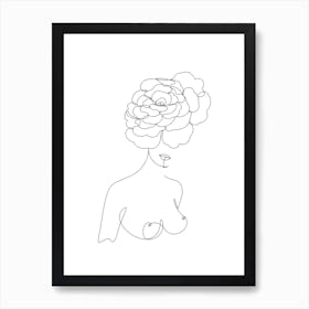 Female Flower Line A Art Print