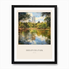 Ibirapuera Park Recife Brazil 3 Vintage Cezanne Inspired Poster Art Print