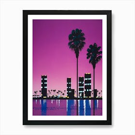 Hiroshi Nagai - City Pop At Night, Vaporwave Art Print