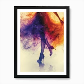 Dancer In Smoke Art Print