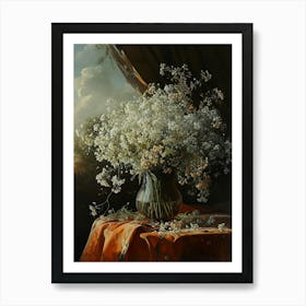 Baroque Floral Still Life Gypsophila 5 Art Print