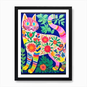 Maximalist Animal Painting Cat 4 Art Print