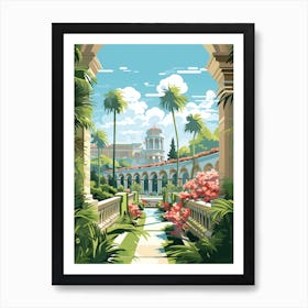 Vizcaya Museum And Gardens Usa Illustration 1  Art Print