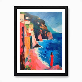 Amalfi Coast Italy Fauvist Painting Art Print